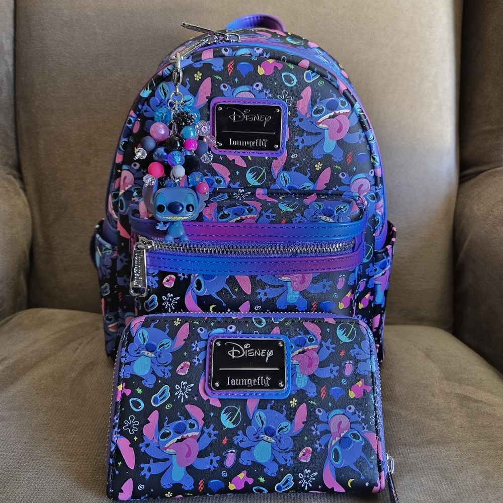 Loungefly Disney Stitch Space Mini Backpack Set - Spencers Exclusive